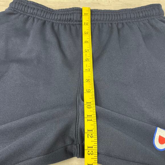 Champion Blue Script Logo 8.25" Drawstring Elastic Waist Pockets Sweat Shorts - Picture 7 of 8